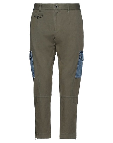 DOLCE&GABBANA Cargo Military green 99% Cotton, 1% Elastane, Polyurethane