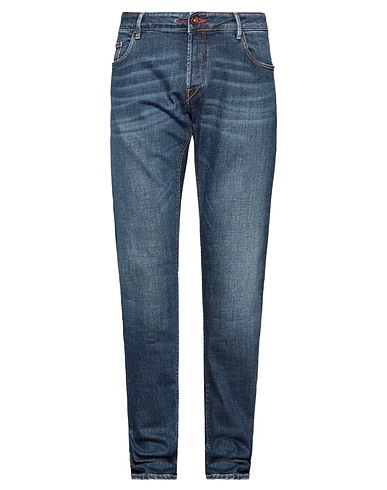 HAND PICKED Denim trousers Blue 97% Cotton, 3% Elastane