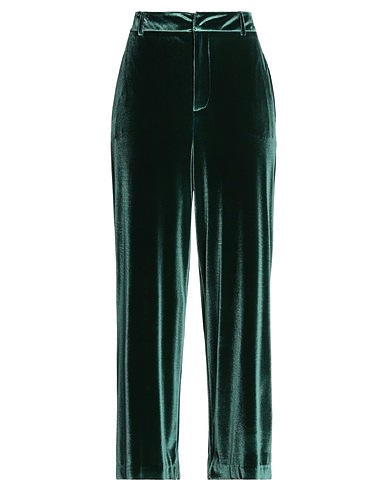 MERCI ITALIA Casual pants Emerald green 92% Polyester, 8% Elastane