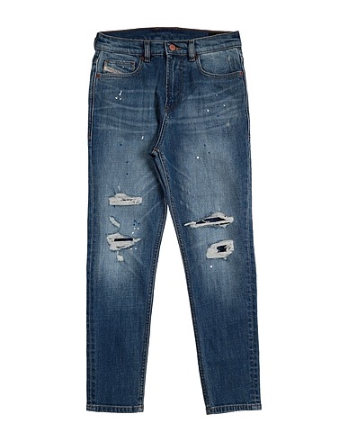 DIESEL Pantaloni jeans Blu 99% Cotone, 1% Elastan, Pelle di bovino