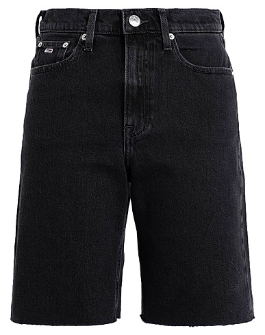 TOMMY JEANS Denim shorts Black 99% Cotton, 1% Elastane