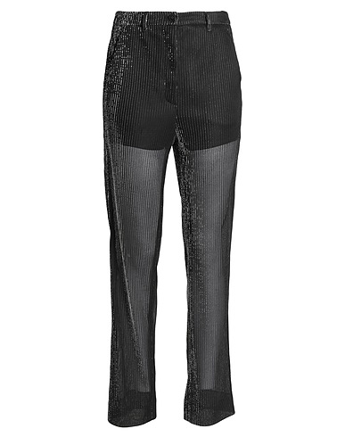 EMPORIO ARMANI Casual trouser Black 87% Viscose, 13% Metallic fiber