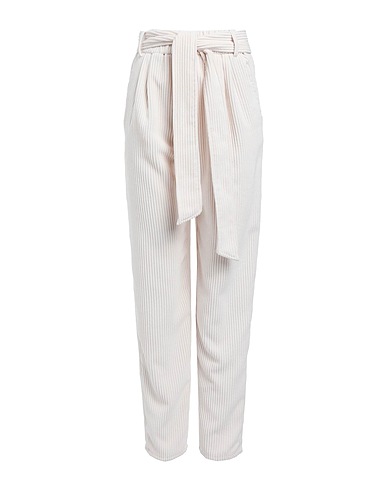 GINA GORGEOUS Casual trouser Ivory 85% Polyester, 15% Polyamide