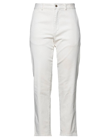 MERCI ITALIA Casual trouser Ivory 97% Cotton, 3% Elastane