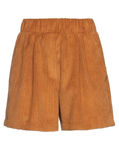GINA GORGEOUS Shorts & Bermuda Camel 85% Polyester, 15% Polyamide