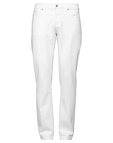 DONDUP Denim pants White 98% Cotton, 2% Elastane