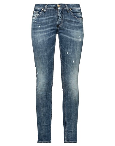 FRANKIE MORELLO Denim pants Blue 97% Cotton, 3% Elastane