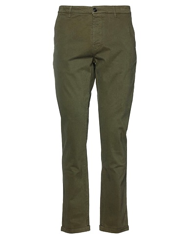 PENCE Casual pants Military green 97% Cotton, 3% Elastane