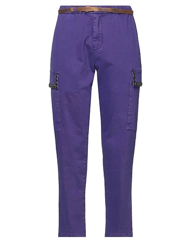 WHITE SAND Casual trouser Purple 97% Cotton, 3% Elastane