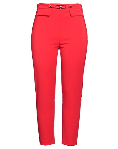 ELISABETTA FRANCHI Casual pants Red 96% Polyester, 4% Elastane