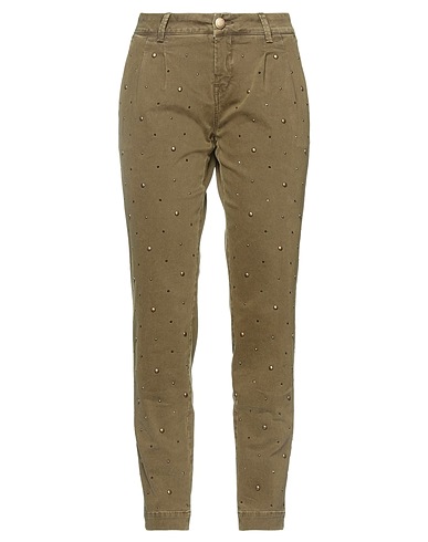 JACOB COHЁN Casual trouser Military green 60% Cotton, 19% Viscose, 19% Polyester, 2% Elastane, Selenite