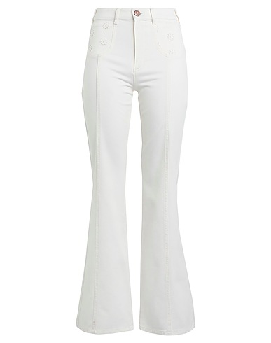 SEE BY CHLOÉ Casual trouser Ivory 97% Cotton, 3% Elastane