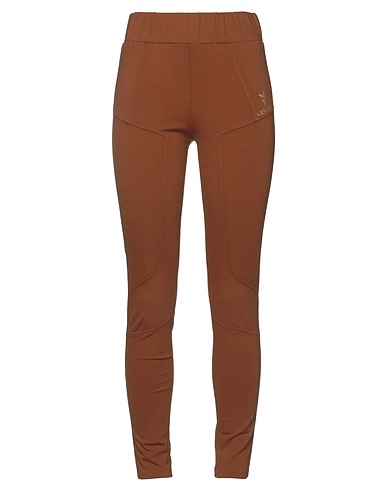 LE FATE Casual trouser Brown 65% Viscose, 32% Polyamide, 3% Elastane