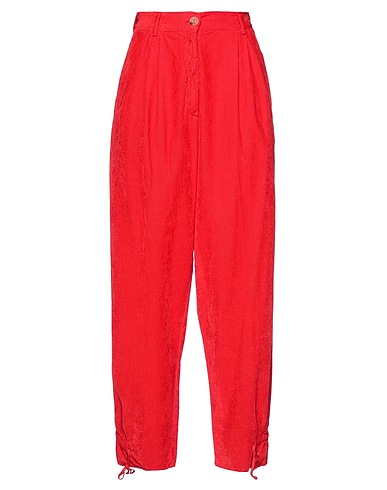 FORTE_FORTE Casual trouser Red 65% Viscose, 35% Cotton