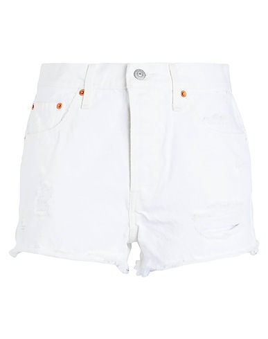LEVI'S Denim shorts White 100% Cotton