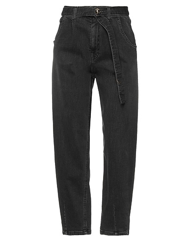 SIMONA CORSELLINI Denim pants Black 98% Cotton, 2% Elastane