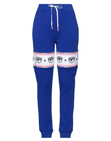 CHIARA FERRAGNI Casual trouser Bright blue 69% Polyester, 31% Cotton, Elastane