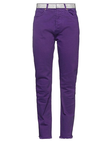 ALEXANDRE VAUTHIER Denim trousers Purple 99% Cotton, 1% Elastane, Glass