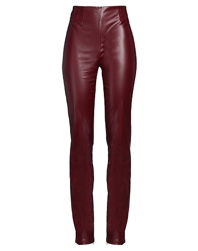 LIU •JO Casual trouser Burgundy 100% Polyester, Polyurethane resin
