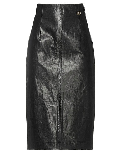 TWINSET Midi skirt Black 68% Viscose, 27% Polyamide, 5% Elastane, Polyester, Cotton