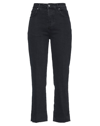 LIU •JO Denim trousers Black 99% Cotton, 1% Elastane
