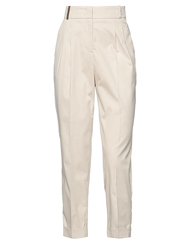 ACCUÀ by PSR Casual trouser Beige 67% Cotton, 29% Polyester, 4% Elastane, Leather