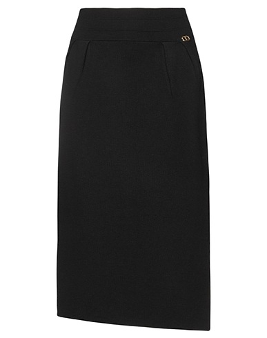 TWINSET Midi skirt Black 47% Viscose, 28% Polyester, 25% Polyamide