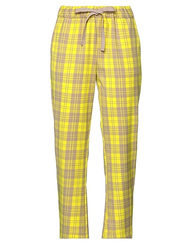 SEMICOUTURE Casual trouser Yellow 68% Polyester, 29% Viscose, 3% Elastane