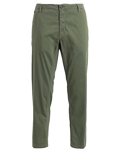 REPLAY Denim trousers Military green 88% Cotton, 7% Polyester, 5% Elastane
