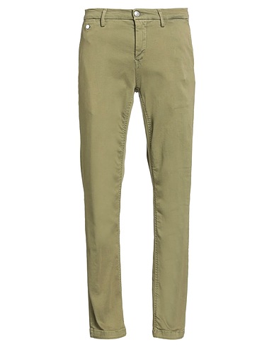 REPLAY Denim trousers Sage green 88% Cotton, 7% Polyester, 5% Elastane