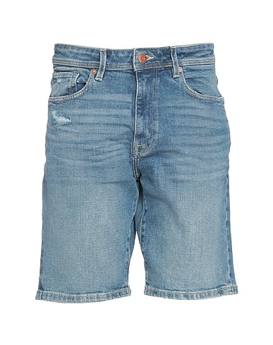 SELECTED HOMME Denim shorts Blue 98% Organic cotton, 2% Elastane