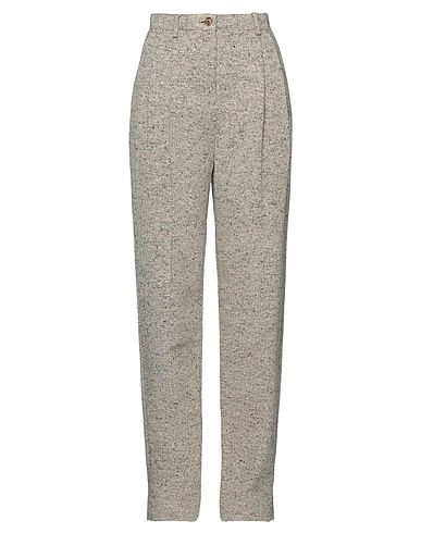 TORY BURCH Casual trouser Light grey 59% Linen, 11% Polyester, 11% Acrylic, 11% Other Fibres, 8% Wool