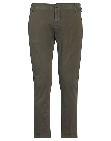 ENTRE AMIS Casual trouser Dark green 97% Cotton, 3% Elastane