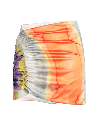 NINEMINUTES Minigonna MINI GONNA IN RASO STAMPATO
 Arancione 97% Poliestere, 3% Elastan