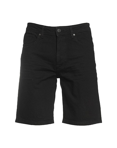 SELECTED HOMME Denim shorts Black 99% Organic cotton, 1% Elastane