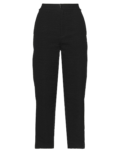 RENLI SU Casual pants Black 60% Wool, 22% Cotton, 18% Linen