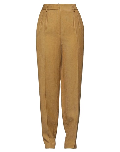 LES COYOTES DE PARIS Casual trouser Khaki 76% Viscose, 23% Linen, 1% Elastane