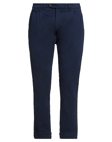 MARTIN ZELO Casual pants Navy 98% Cotton, 2% Elastane