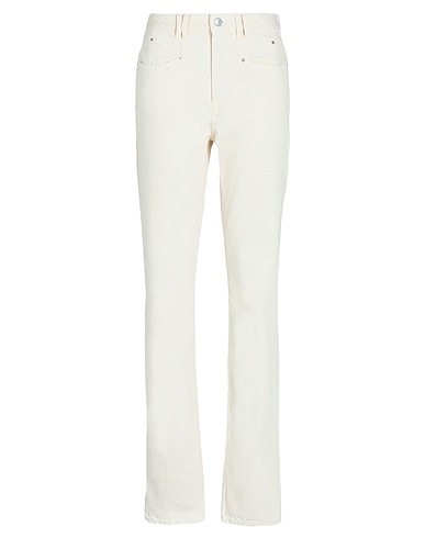 ISABEL MARANT Denim trousers Ivory 100% Cotton