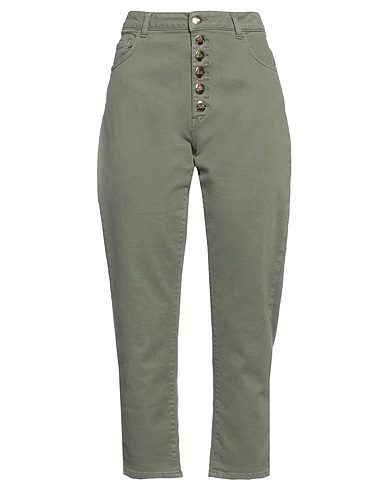 JIJIL Denim trousers Military green 98% Cotton, 2% Elastane