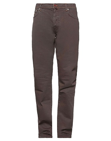 JACOB COHЁN Denim trousers Dark brown 98% Cotton, 2% Elastane