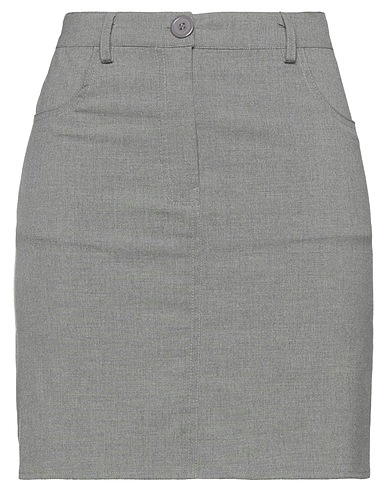 WEILI ZHENG Mini skirt Grey 69% Polyester, 29% Viscose, 2% Elastane