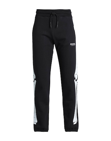 PHOBIA ARCHIVE Casual trouser PANTS WITH WHITE SKELETON
 Black 100% Cotton