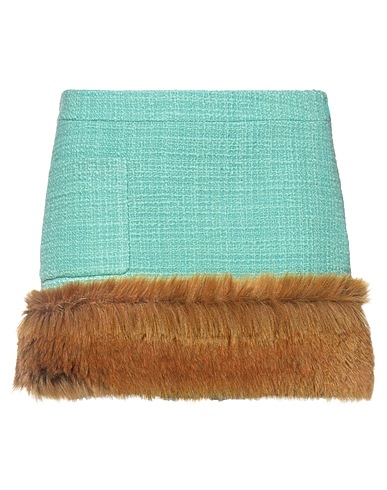 SAINT LAURENT Mini skirt Turquoise 95% Wool, 5% Polyamide, Modacrylic, Cotton, Acrylic