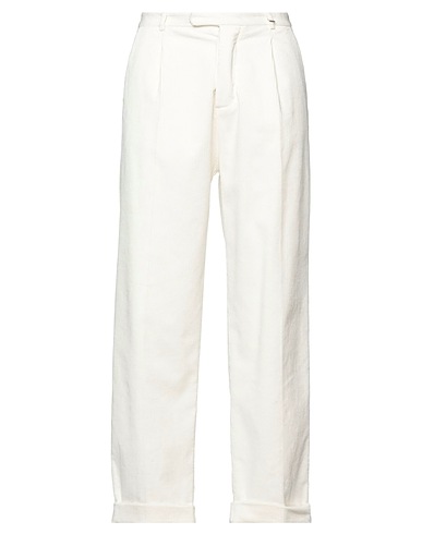 I'M BRIAN Casual pants White 98% Cotton, 2% Elastane