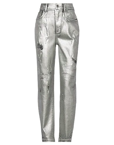 DOLCE&GABBANA Denim trousers Silver 98% Cotton, 2% Elastane