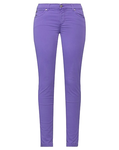 ROSSOPURO Casual trouser Purple 94% Cotton, 6% Elastane