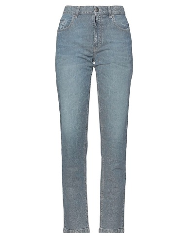 BIKKEMBERGS Denim trousers Blue 81% Cotton, 16% Linen, 3% Elastane