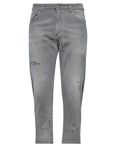 DW DENIM WORLD Denim trousers Grey 71% Cotton, 14% Recycled polyester, 13% Other Fibres, 2% Elastane