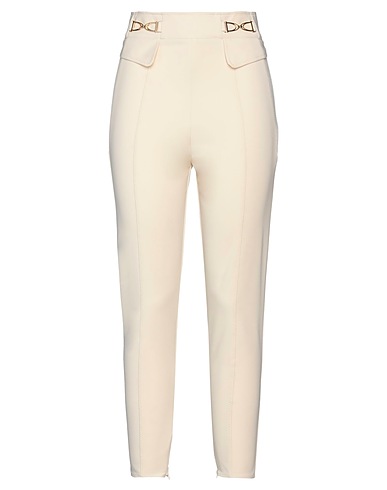 ELISABETTA FRANCHI Casual trouser Ivory 84% Polyamide, 16% Elastane, Viscose
